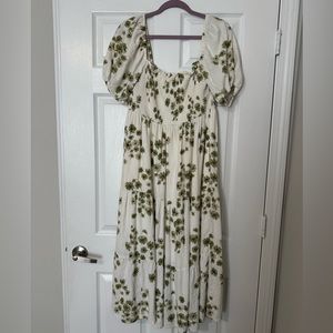 Abercrombie & Fitch Dede x Emily Smocked Puff Sleeve Maxi Dress size XL